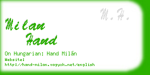milan hand business card